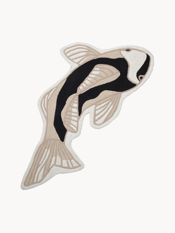 Wool Rug Koi in Organic Shape
