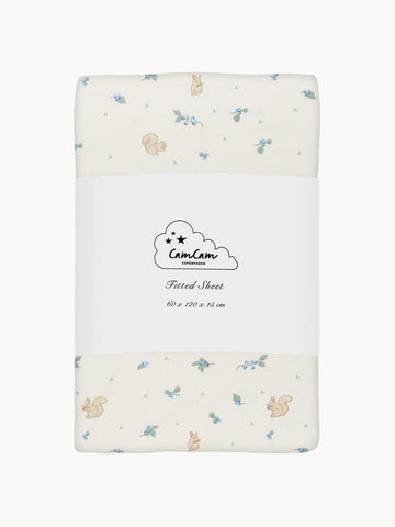 Blueberries Organic Cotton Fitted Sheet for Cot, 60 x 120 cm