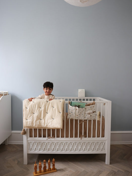 Quilted Organic Cotton Cuddly Blanket Blueberries