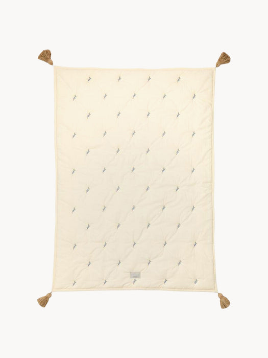 Quilted Organic Cotton Cuddly Blanket Blueberries