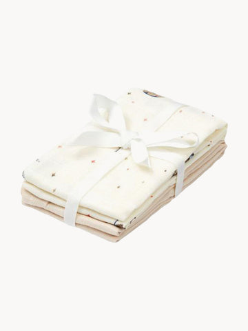 Carousel Organic Cotton Baby Muslin Cloths, Set of 4