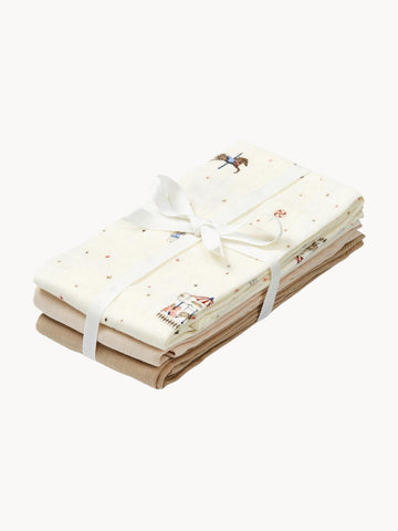 Carousel Cotton Muslin Cloths, Set of 3