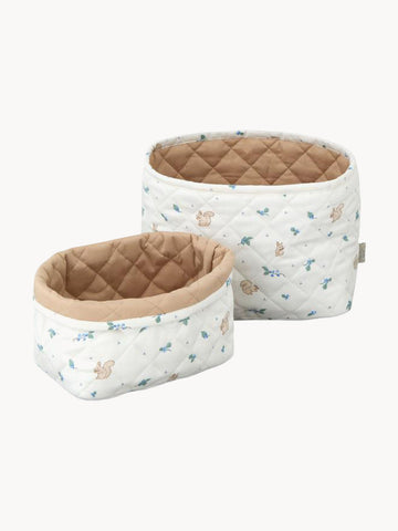 Blueberries Kids Cotton Storage Baskets, Set of 2