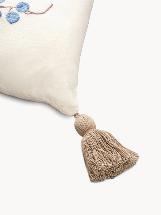 Blueberries Organic Cotton Cushion with Tassels
