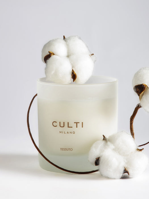Scented Candle Tessuto Cassis Leaves White Musk