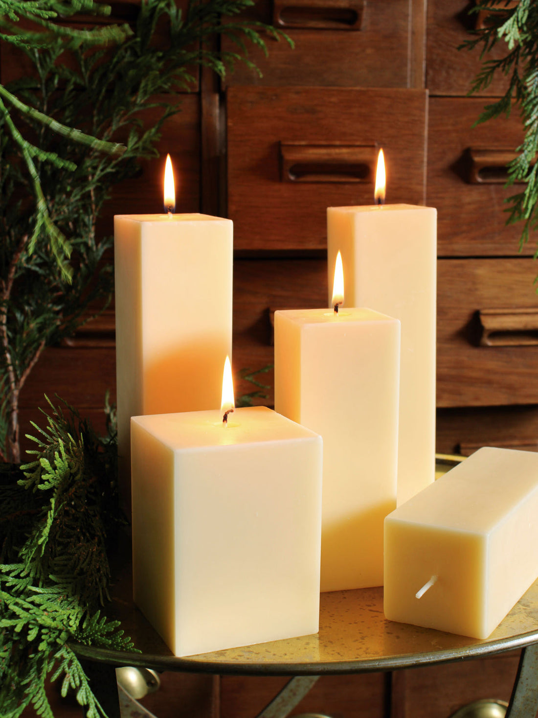 Handmade Block Candles Clus, Set of 4
