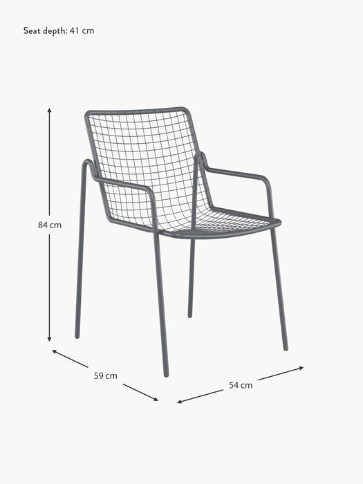 Stackable Garden Chair Rio R50 with Armrests