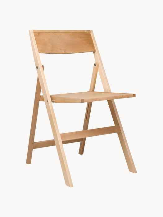 Folding Birch Wood Dining Chair Flat