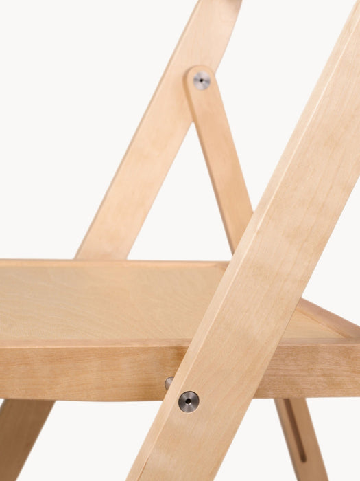 Folding Birch Wood Dining Chair Flat