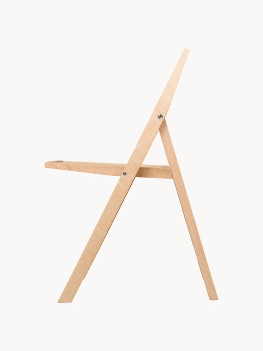 Folding Birch Wood Dining Chair Flat