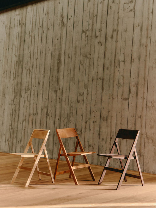 Folding Birch Wood Dining Chair Flat