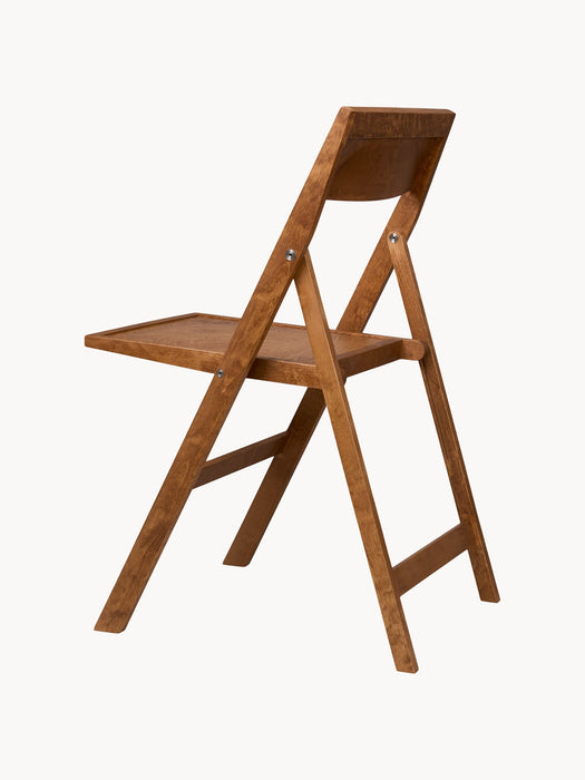 Folding Birch Wood Dining Chair Flat