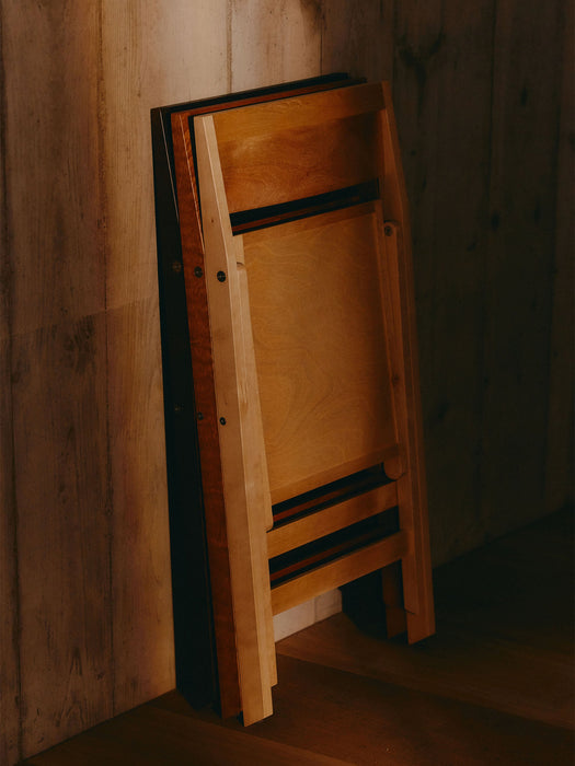 Folding Birch Wood Dining Chair Flat