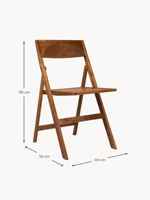 Folding Birch Wood Dining Chair Flat