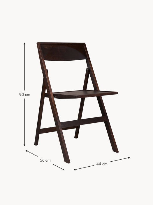 Folding Birch Wood Dining Chair Flat