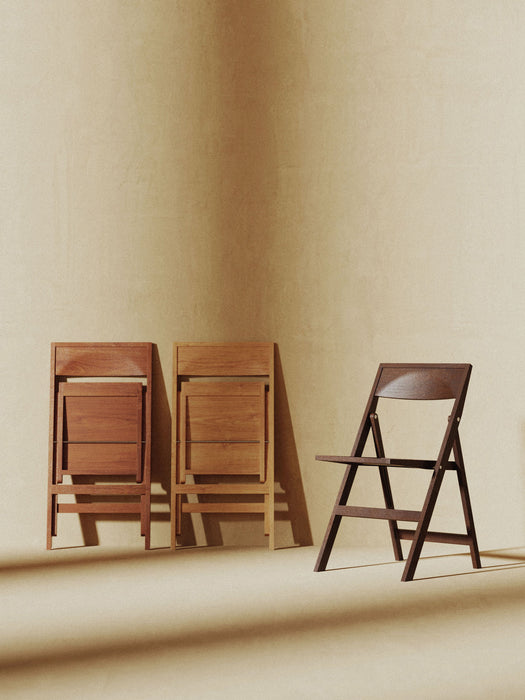 Folding Birch Wood Dining Chair Flat