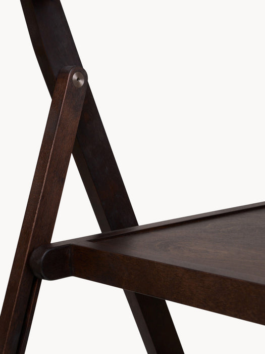 Folding Birch Wood Dining Chair Flat