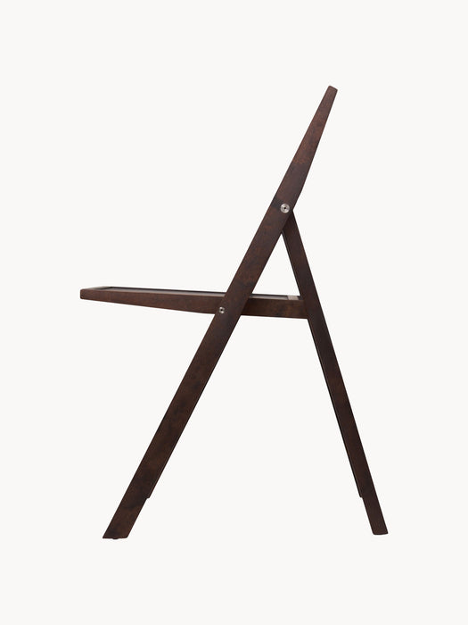 Folding Birch Wood Dining Chair Flat