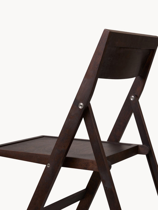 Folding Birch Wood Dining Chair Flat