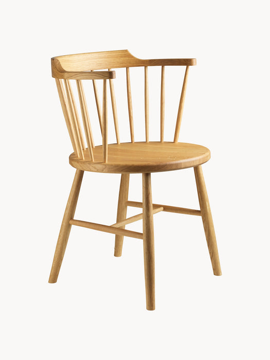 Handmade Oak Wood Dining Chair J18 with Armrests