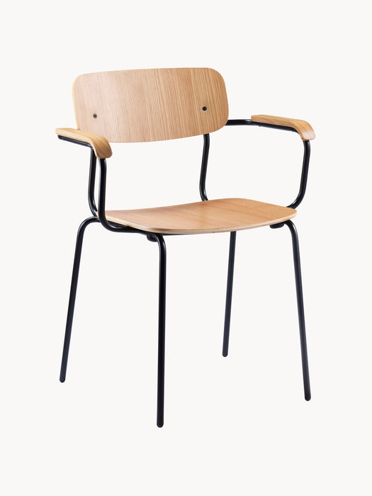 Handmade Wooden Dining Chair Holmen with Armrests