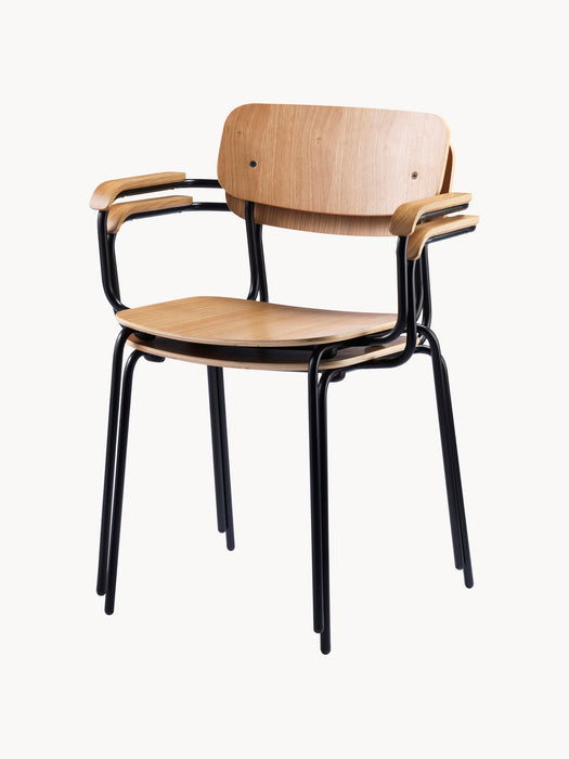 Handmade Wooden Dining Chair Holmen with Armrests