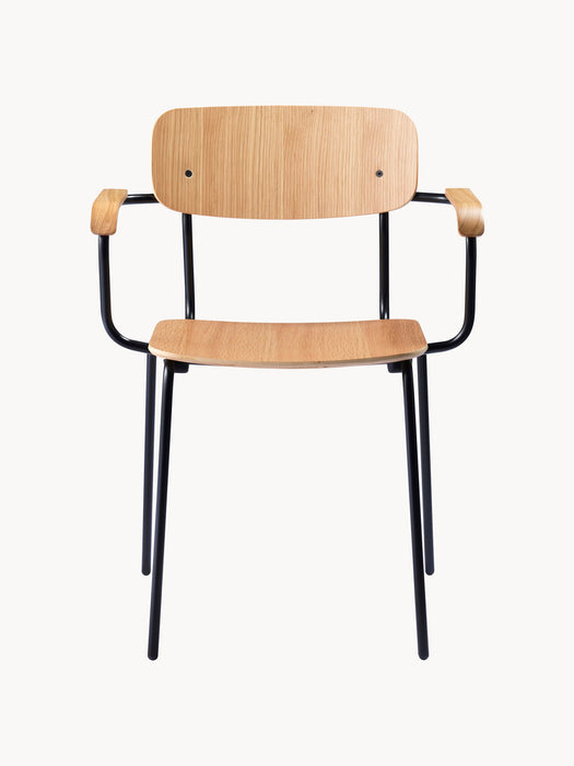 Handmade Wooden Dining Chair Holmen with Armrests
