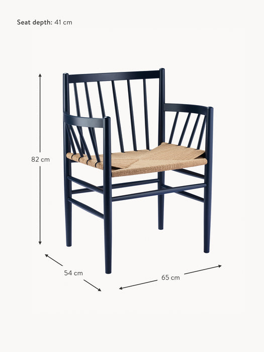Handwoven Beech Wood Armchair J81