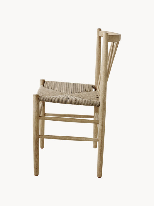 Hand-Woven Oak Wood Dining Chair J80