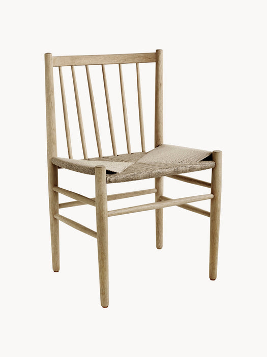 Hand-Woven Oak Wood Dining Chair J80