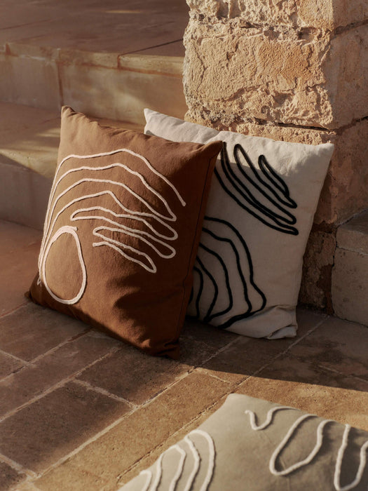 Jot Hand-Stitched Organic Cotton Cushion Cover