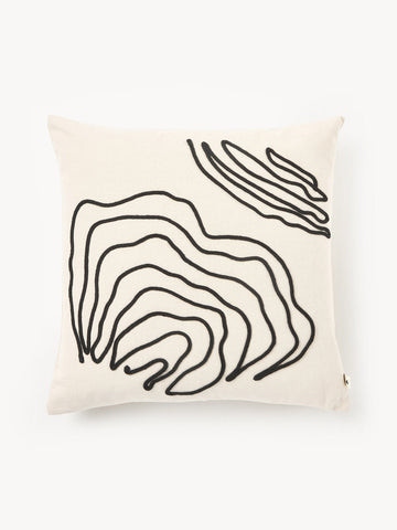 Jot Hand-Stitched Organic Cotton Cushion Cover