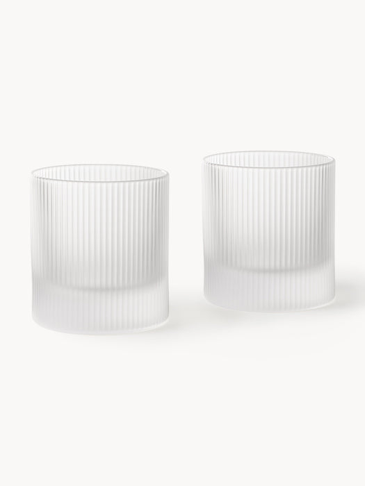 Mouth-Blown Glass Tumblers Ripple Set of 2 250 ml