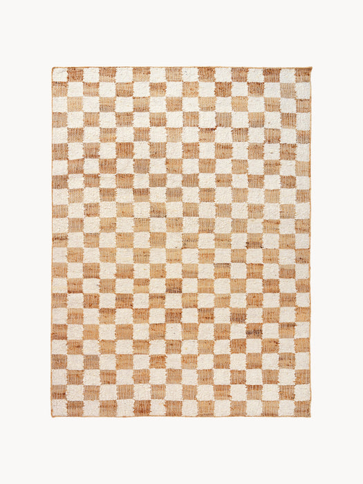 Hand-Woven Wool Low-Pile Rug Check