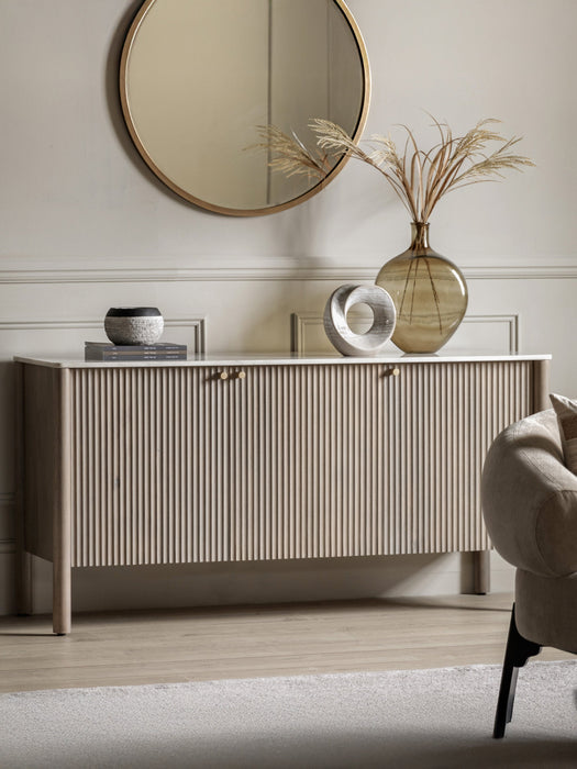 Mango Wood Sideboard Marmo with Marble Tabletop