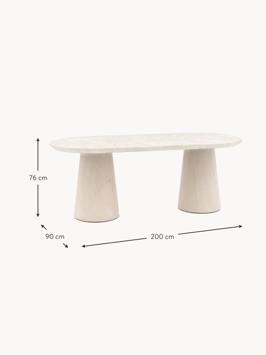 Oval Dinning Table Pedra 200x90 cm