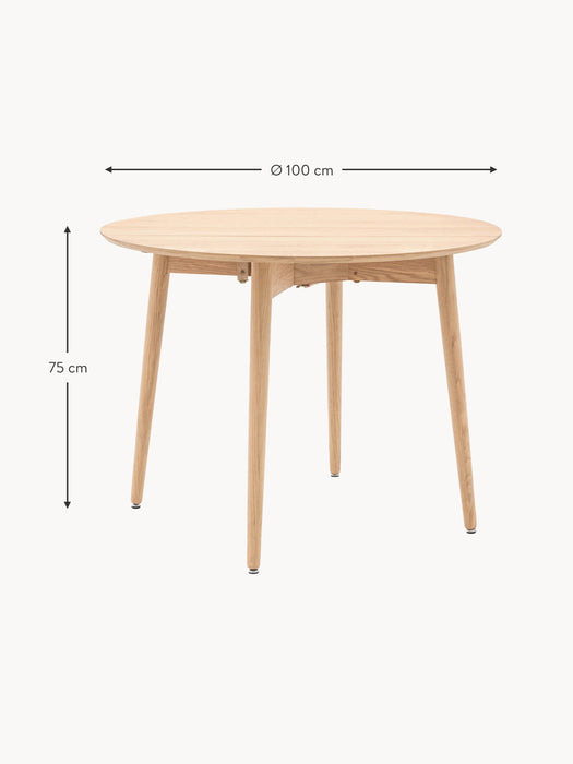 Round Folding Dining Table Hatfield 100 cm