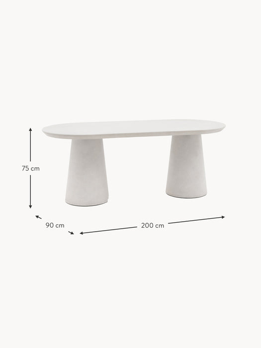 Oval Dining Table Pedra 200x90 cm