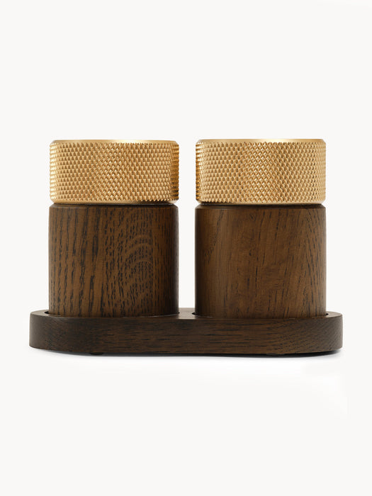 Sina Ash Wood Salt and Pepper Mills with Tray