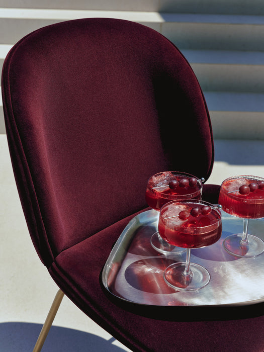 x GUBI Velvet Dining Chair Beetle by Delia Lachance
