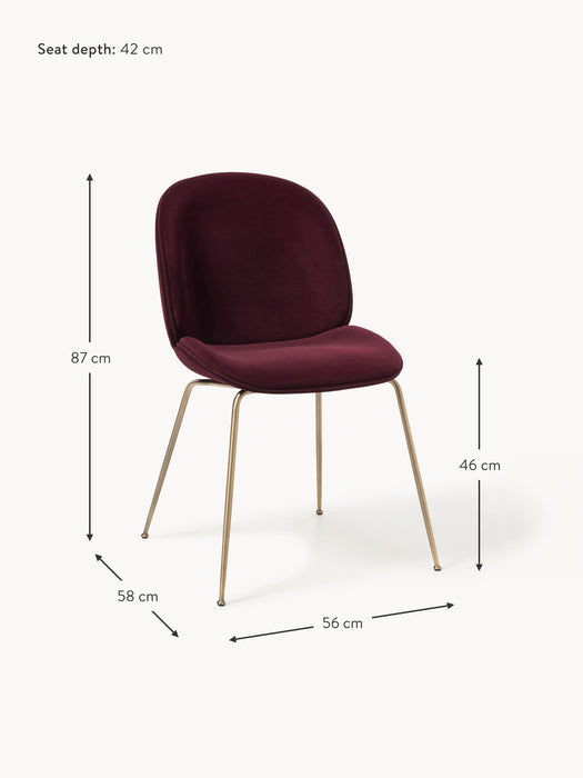 x GUBI Velvet Dining Chair Beetle by Delia Lachance