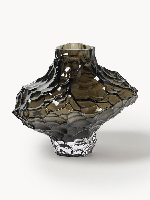 Canyon Mouth-Blown Glass Vase, H 23 cm