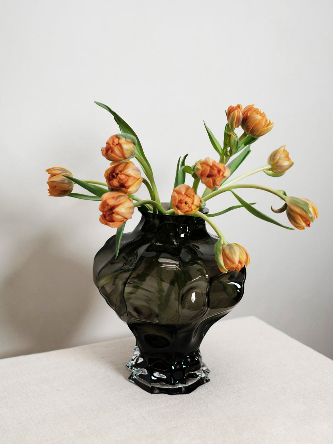 Ammonit Mouth-Blown Glass Vase, H 30 cm