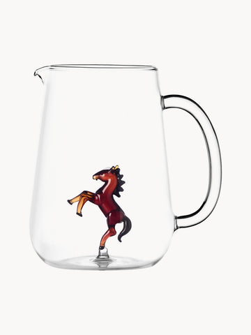 Horse Handmade Borosilicate Pitcher, 1.7 L