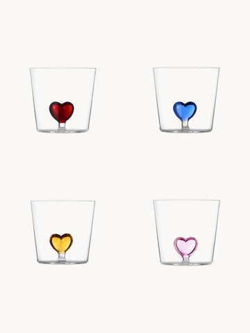 Cuore Handmade Borosilicate Tumblers, Set of 4