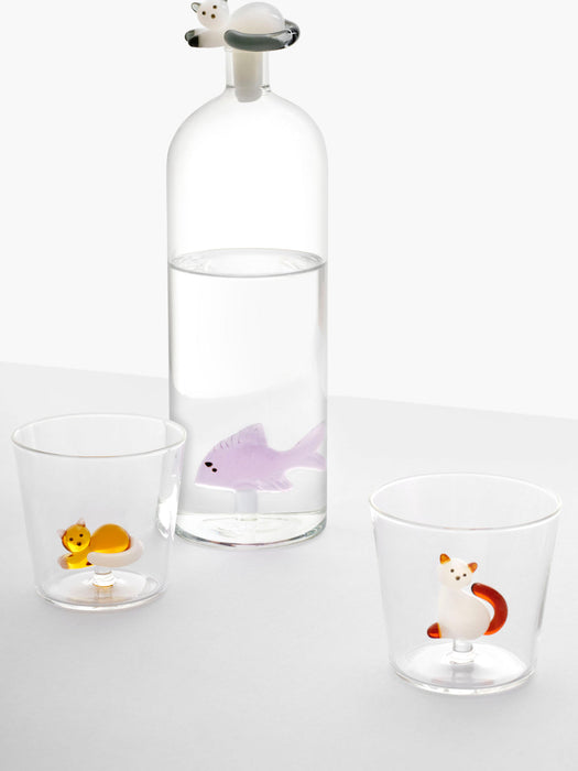 Cats Handmade Borosilicate Tumblers, Set of 6