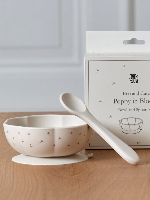 Kids Silicone Dining Set Poppy in Bloom Set of 2