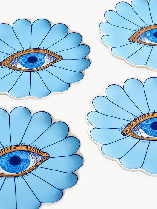 Porcelain Dessert Plates Fleur Set of 4
