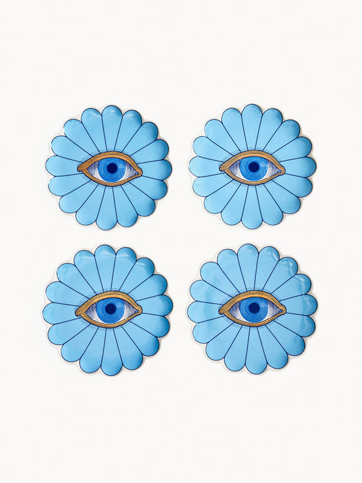 Porcelain Dessert Plates Fleur Set of 4