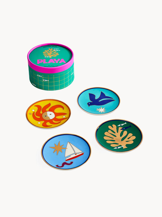 Porcelain Coaster Playa Set of 4